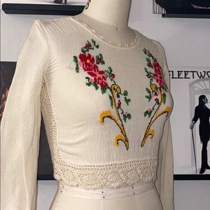 Vintage 1970 Saks Fifth Avenue Boho Crop Top